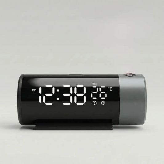 Réveil Digital à Projection Avec Budgétaire Rotatif à 180 ° Pour Chambre à Coucher