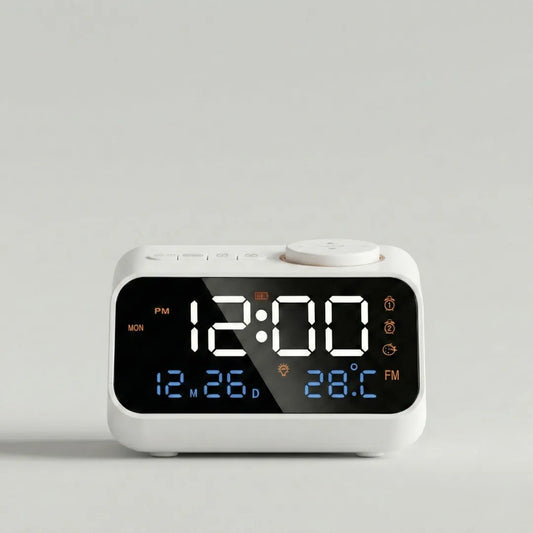 Radio Réveil Lumineux Double Alarme Avec Luminosité Ajustable