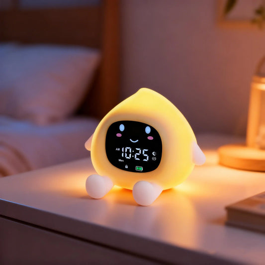 Réveil enfant ORIA multicolore avec veilleuse LED pour apprentissage du sommeil et relaxation enfantine